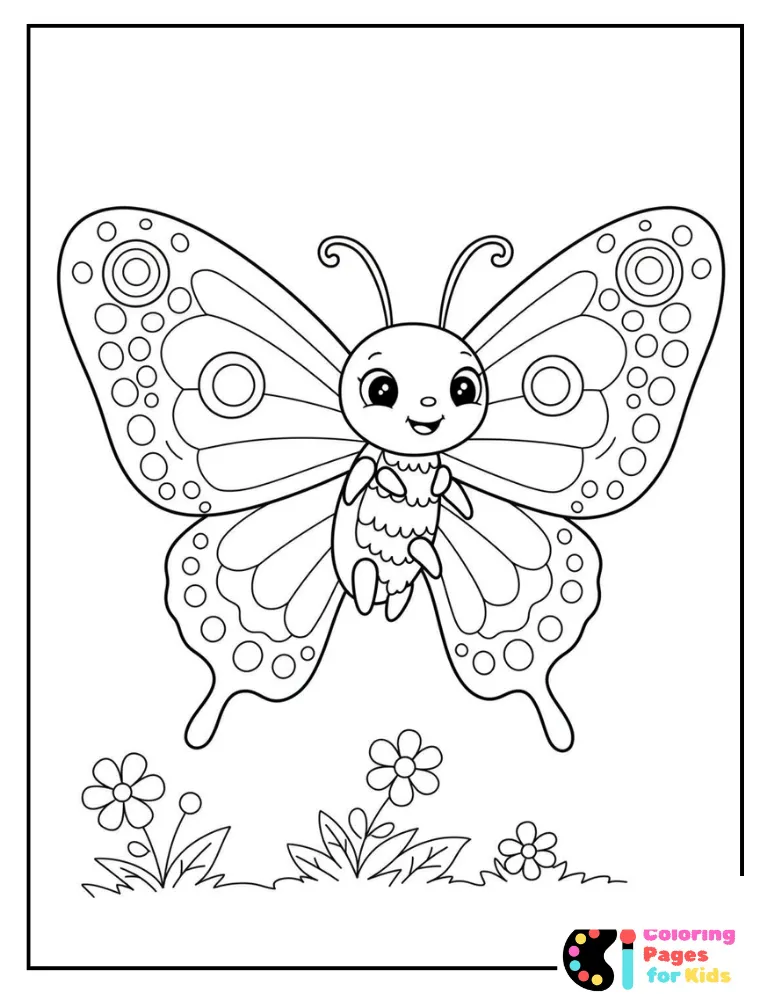 Kawaii Butterfly for Kids Butterflies and Pretty Flowers with Butterflies