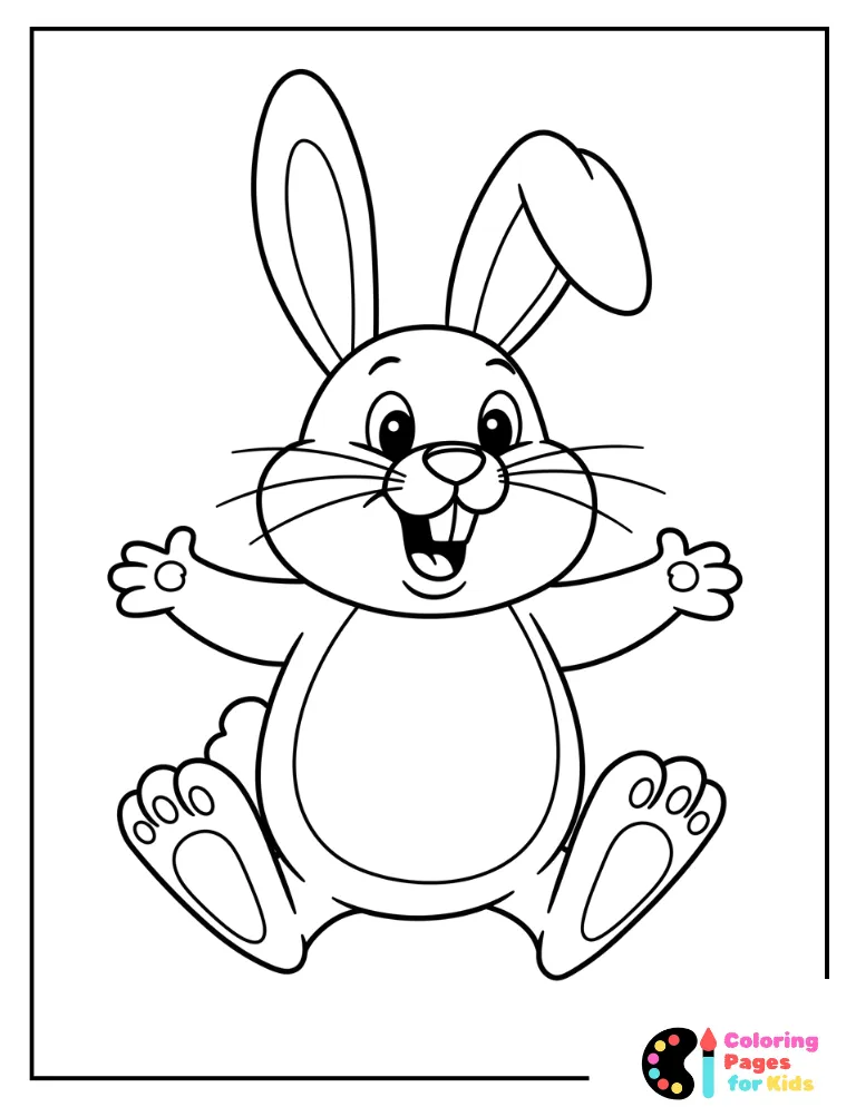 Easter Bunny Coloring Pages for Kids (Free PDF Printable) 5 easy to color easter bunny coloring page for kids