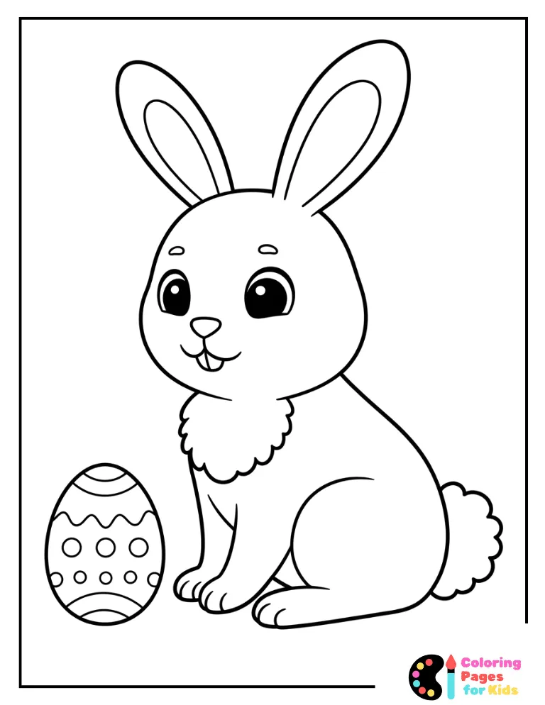 Easter Bunny Coloring Pages for Kids (Free PDF Printable) 3 simple easter bunny coloring sheet for kids