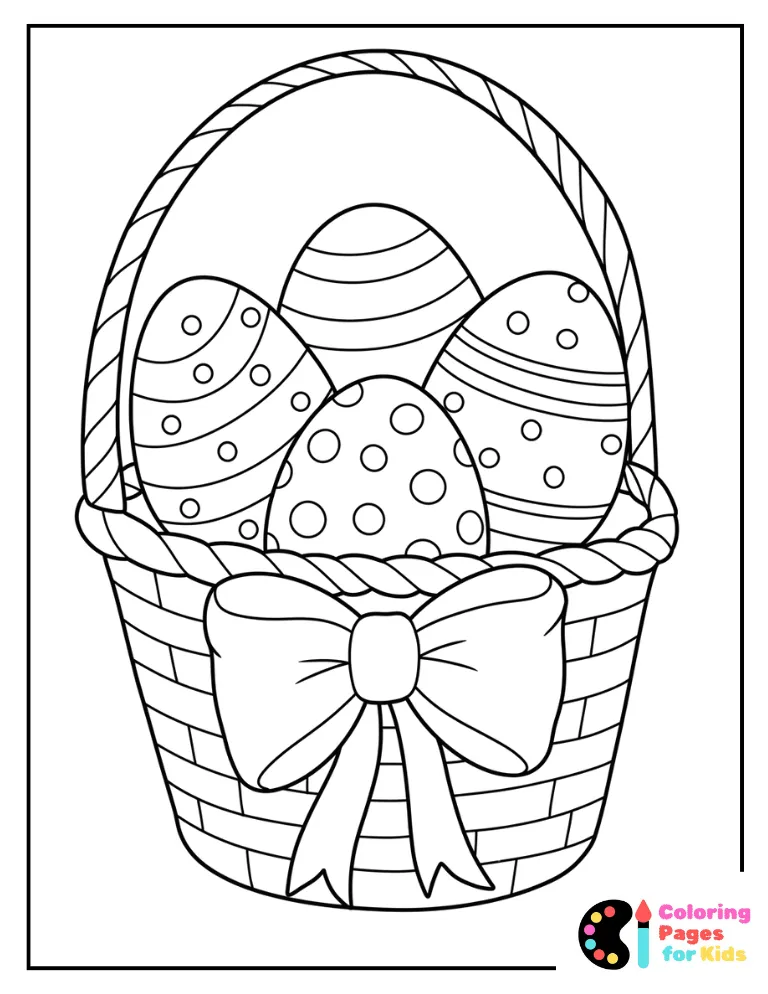 Cute Easter Basket Coloring Page