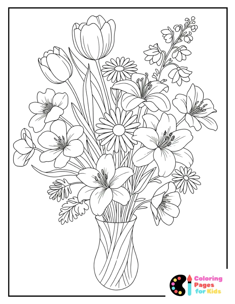 Easter Flowers Coloring Page