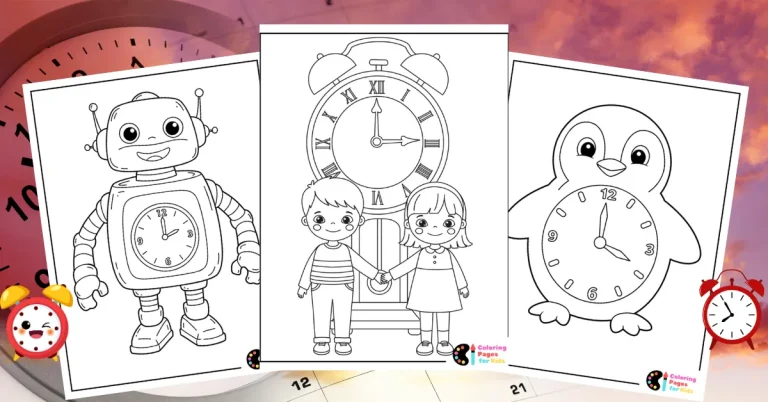 clock coloring pages