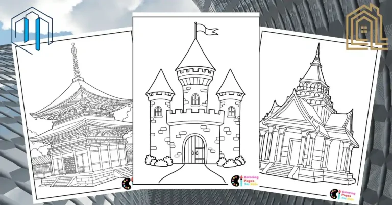 architecture coloring pages