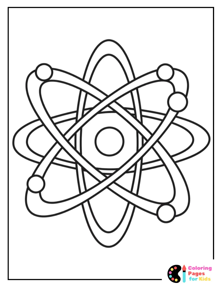 atomic science logo coloring page