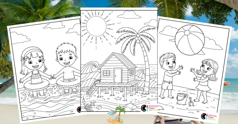 beach coloring pages for kids