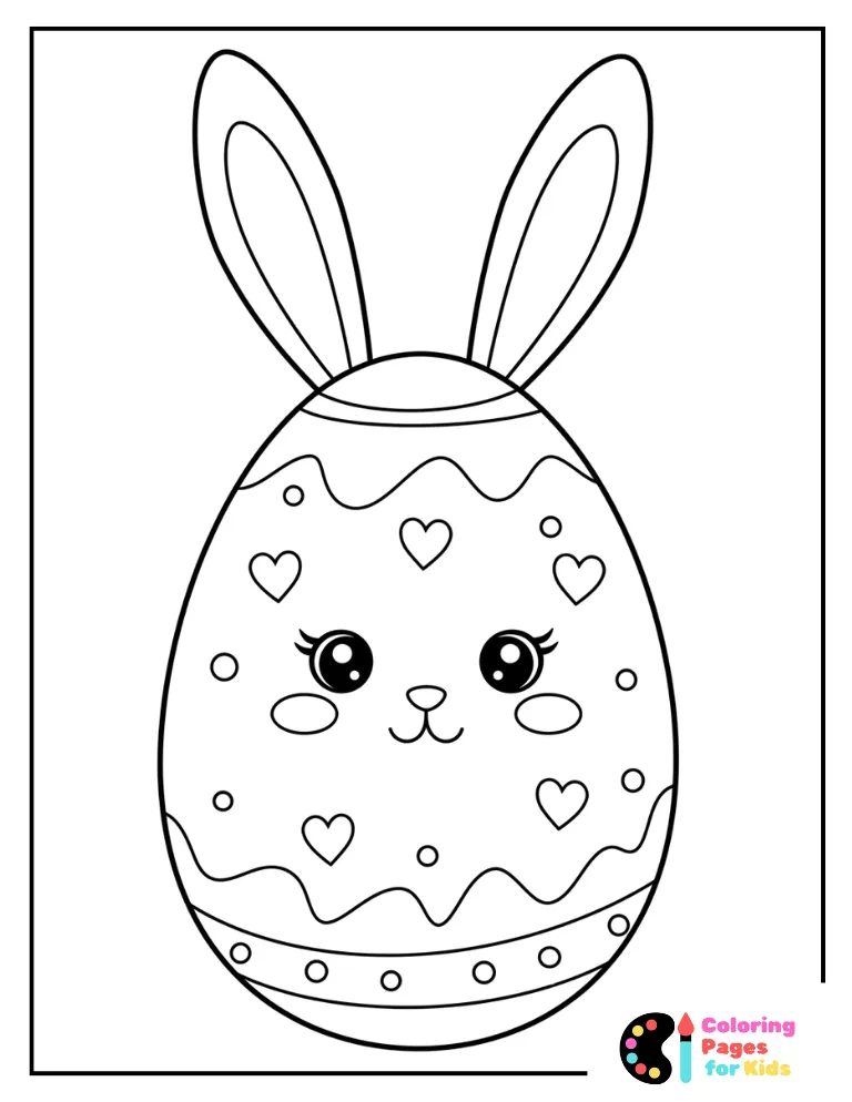 Easter Egg Coloring Pages for Kids (Free PDF Printable) 22 bunny themed easter egg coloring page