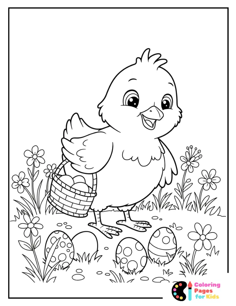 Easter Egg Coloring Pages for Kids (Free PDF Printable) 20 chick egg wreath coloring page