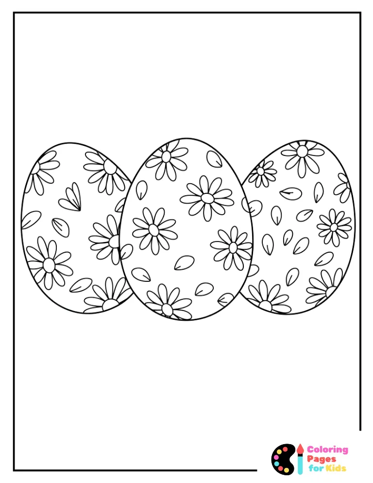Easter Egg Coloring Pages for Kids (Free PDF Printable) 16 color your own floral easter eggs coloring sheet