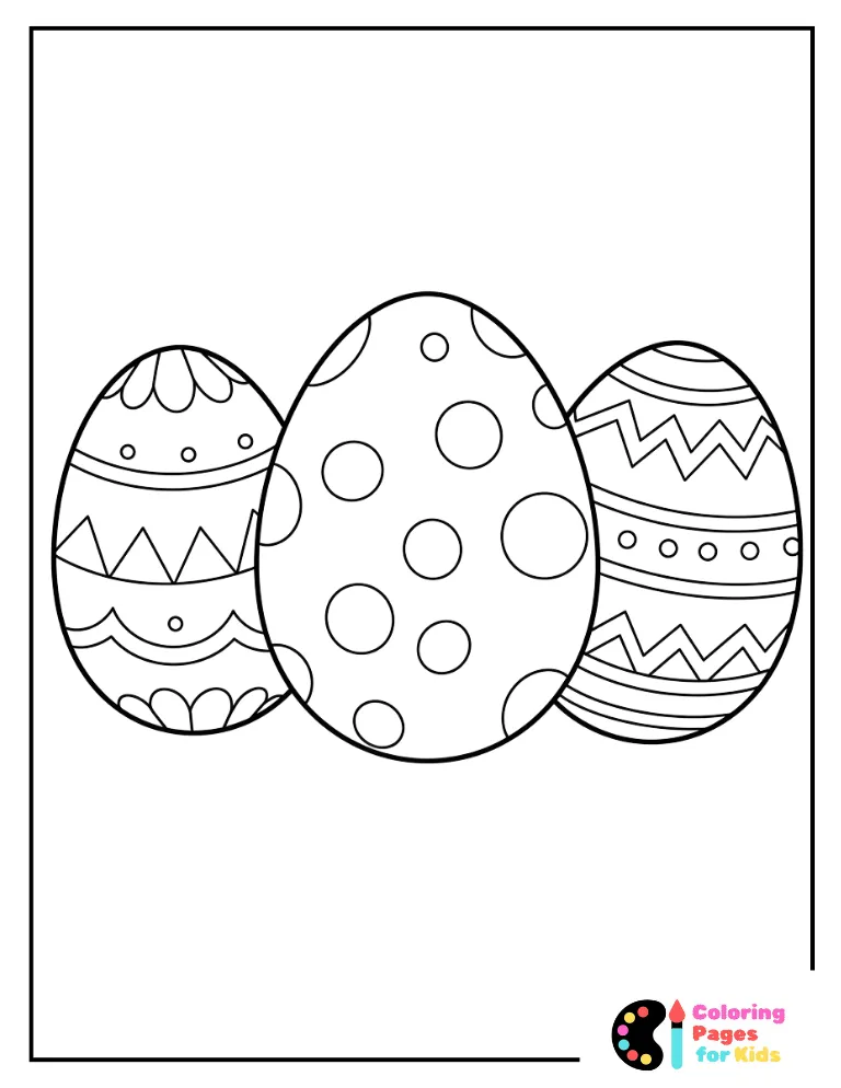 Easter Egg Coloring Pages for Kids (Free PDF Printable) 15 color your own geometric easter eggs coloring page