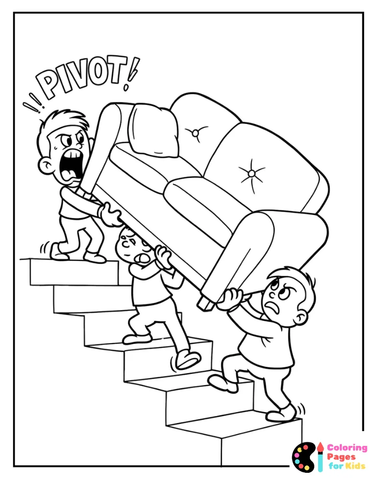 friends couch stair scene