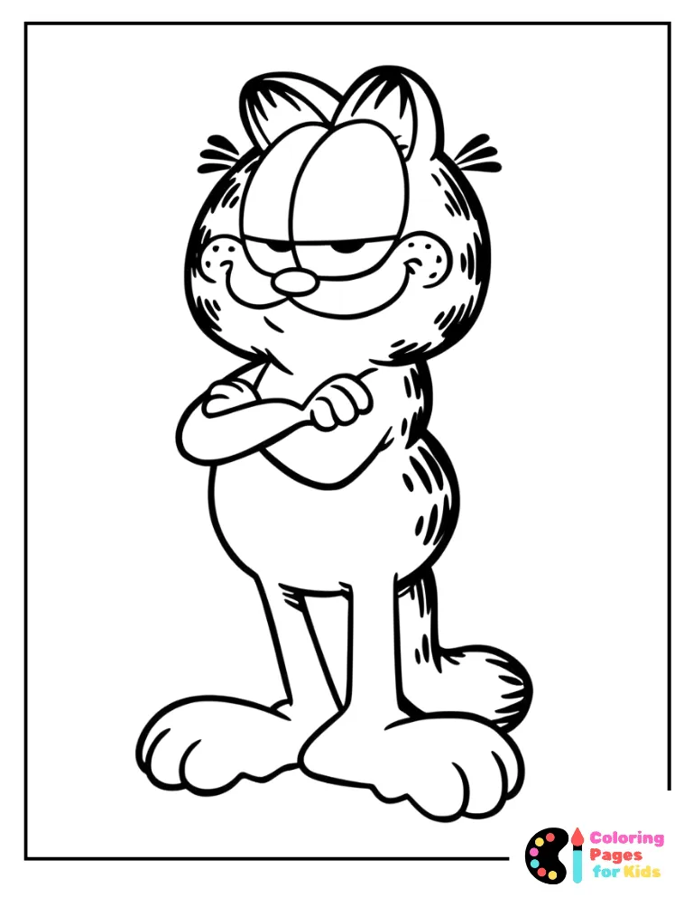 garfield smirking coloring page