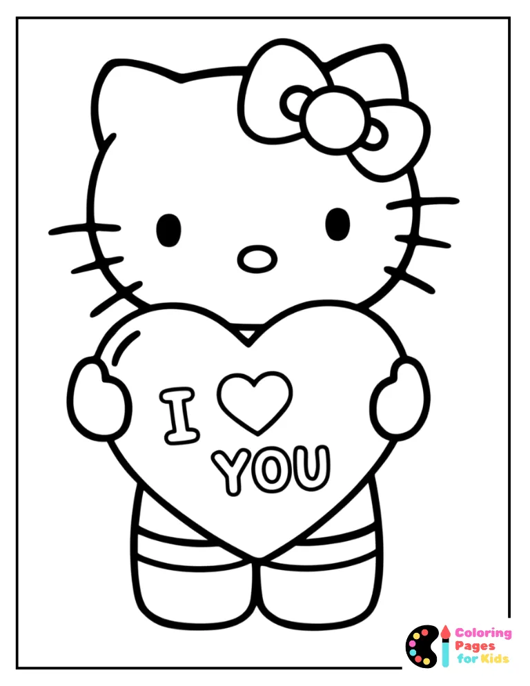 hello kitty holding i love you heart