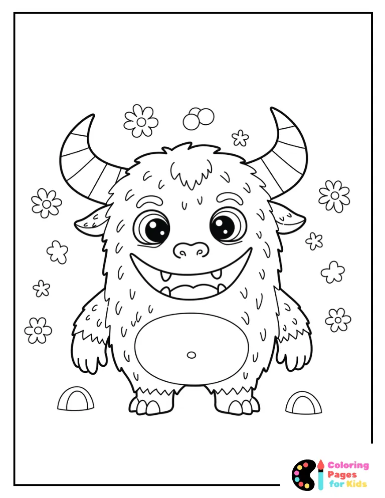 horned creature coloring page