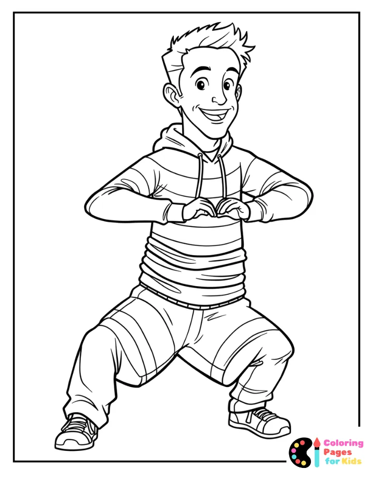 joey tribbiani doing lunges in chandler’s clothes coloring sheet