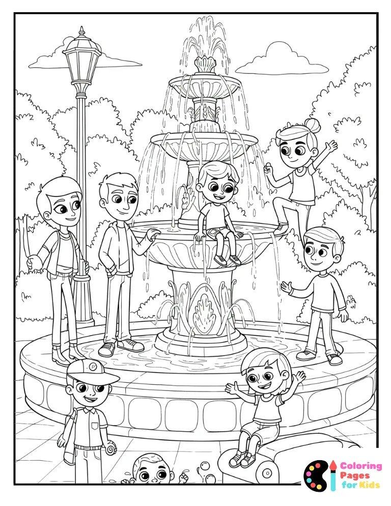 monica, chandler, joey, ross, and rachel in the dining room coloring pag