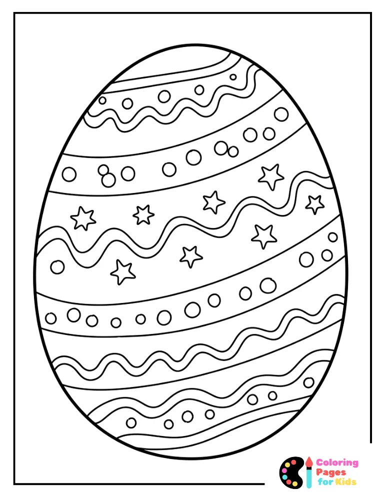 Easter Egg Coloring Pages for Kids (Free PDF Printable) 2 pretty stf egg wreath coloring pag