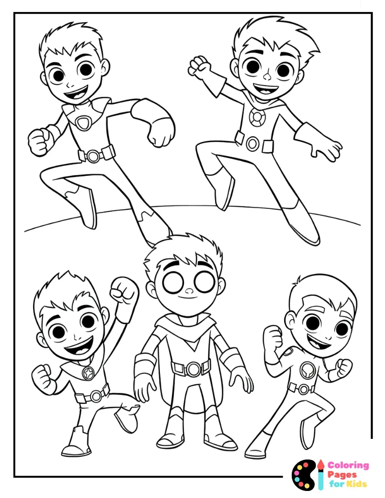 teen titans cartoon coloring pages