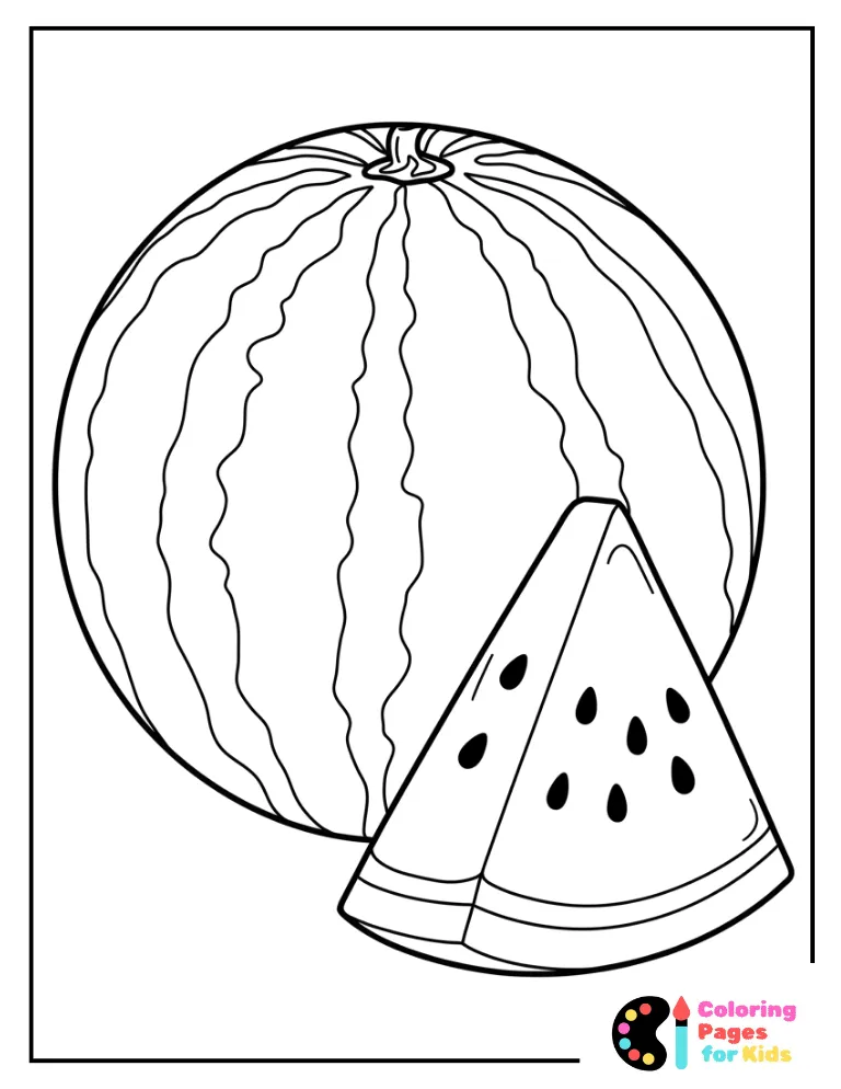 watermelon coloring page