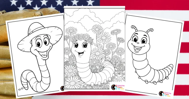 worm coloring sheets