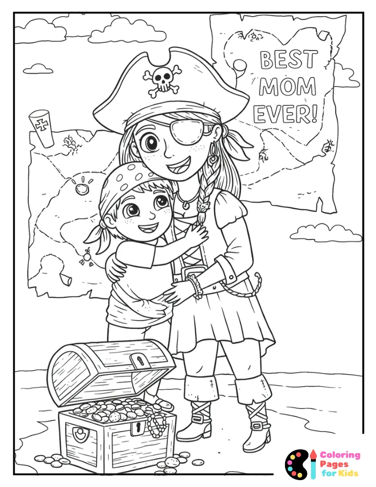 _you are the best mom pirate themed coloring page