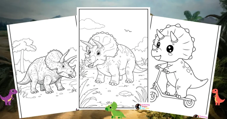 Triceratops Coloring Pages for Kids (Free PDF Printable) 29 Triceratops coloring pages