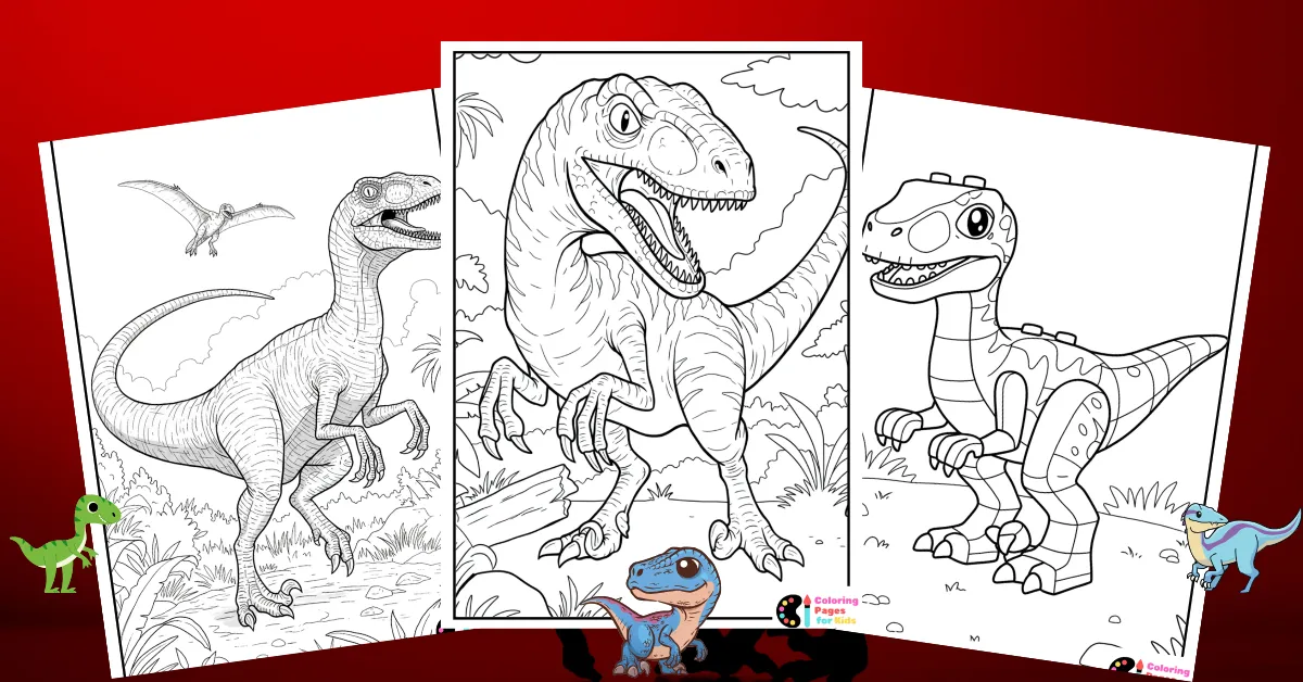 Velociraptor Coloring Pages for Kids (Free PDF Printable) 1 Velociraptor coloring pages