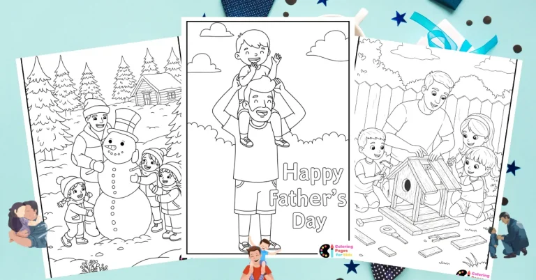 Fatherโs Day Coloring Pages for Kids (Free PDF Printable) 18 father's day coloring pages