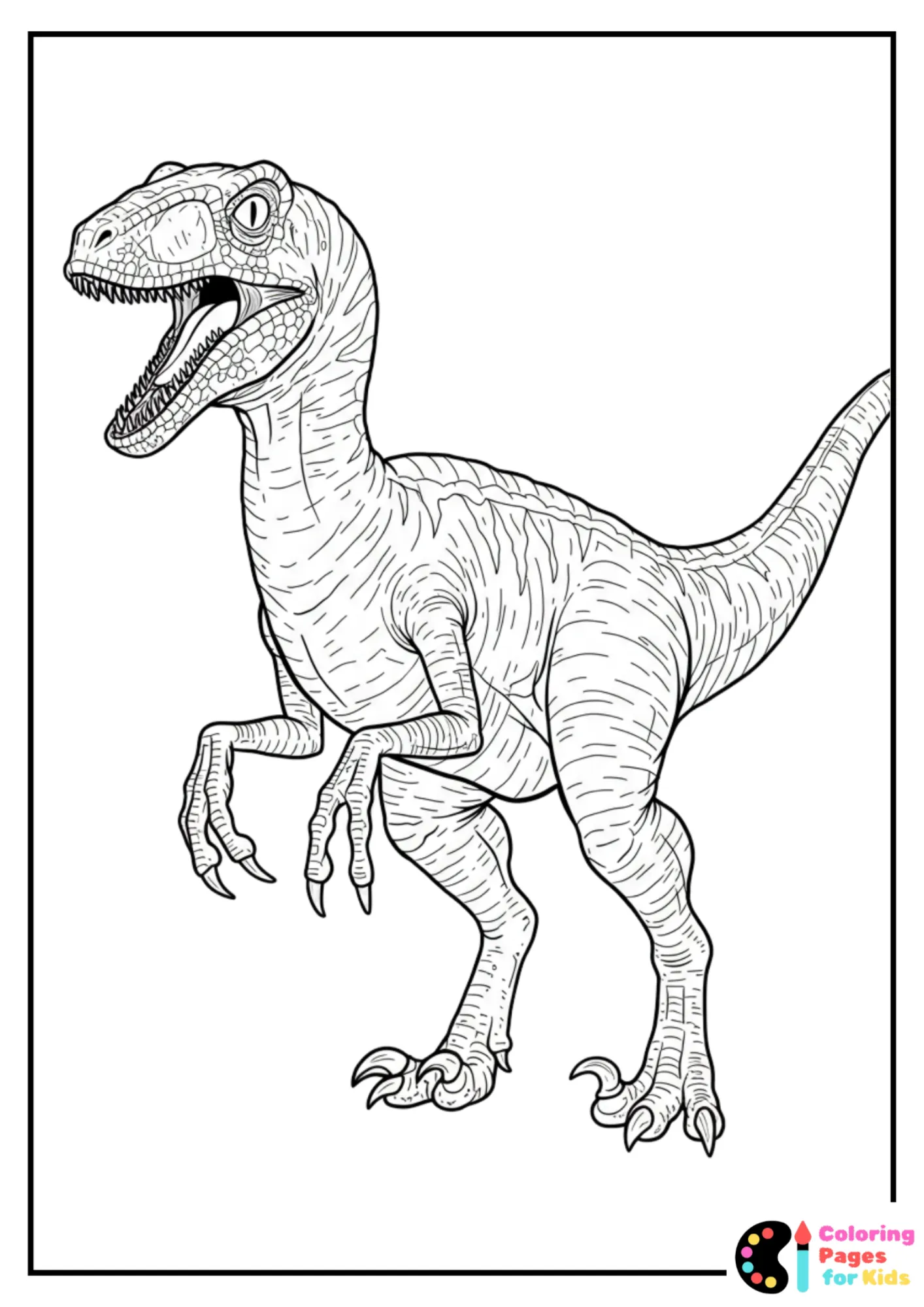 Velociraptor Coloring Pages for Kids (Free PDF Printable) 25 adult velociraptor coloring page for kids