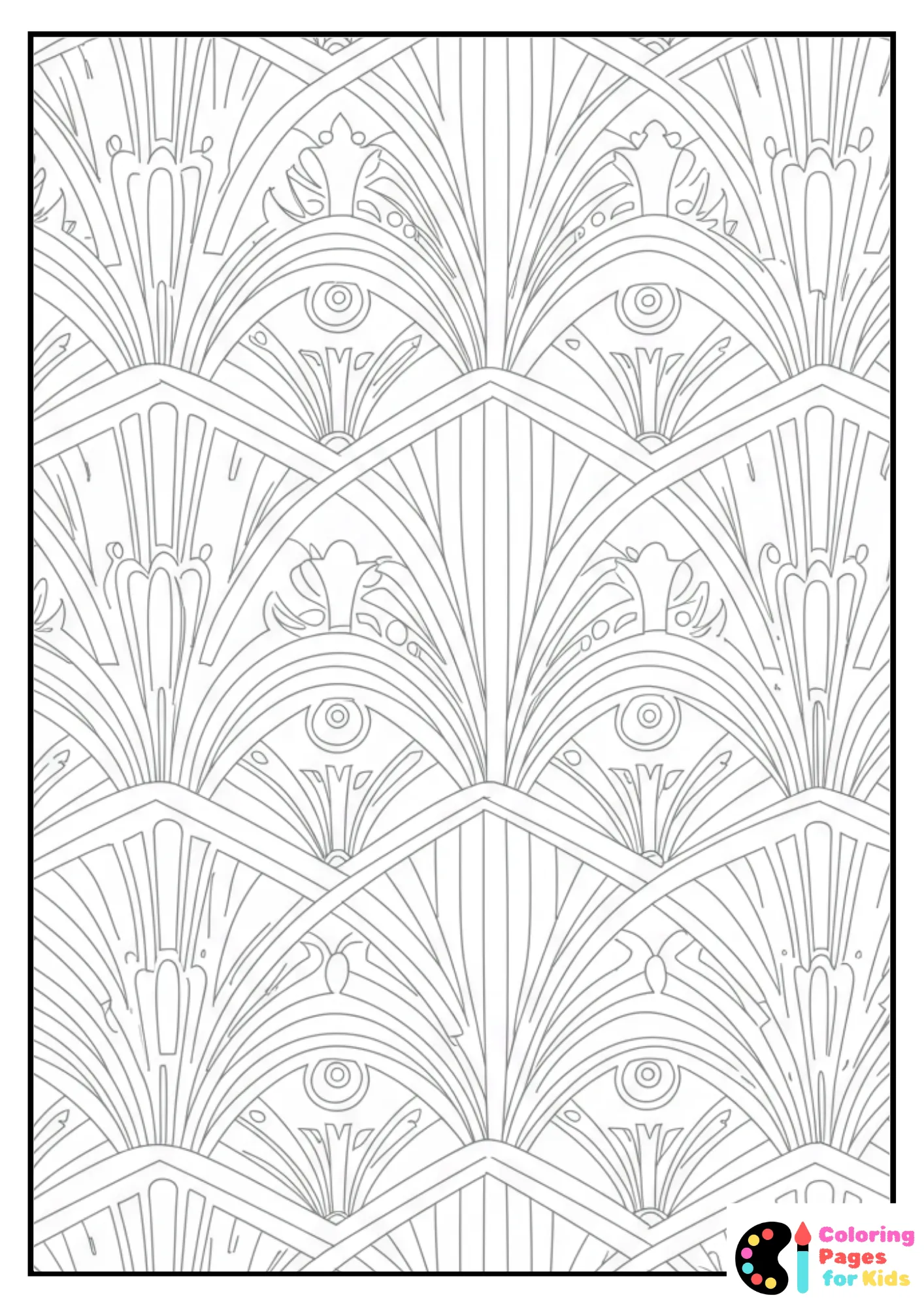 art deco design coloring page