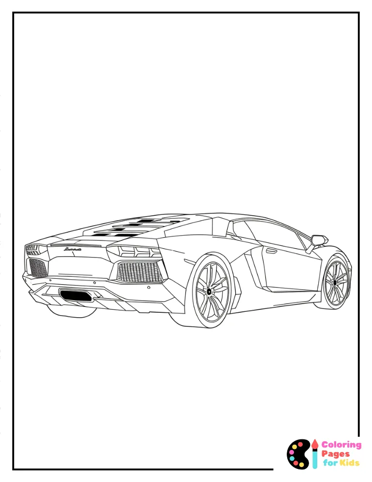 aventador back view coloring page