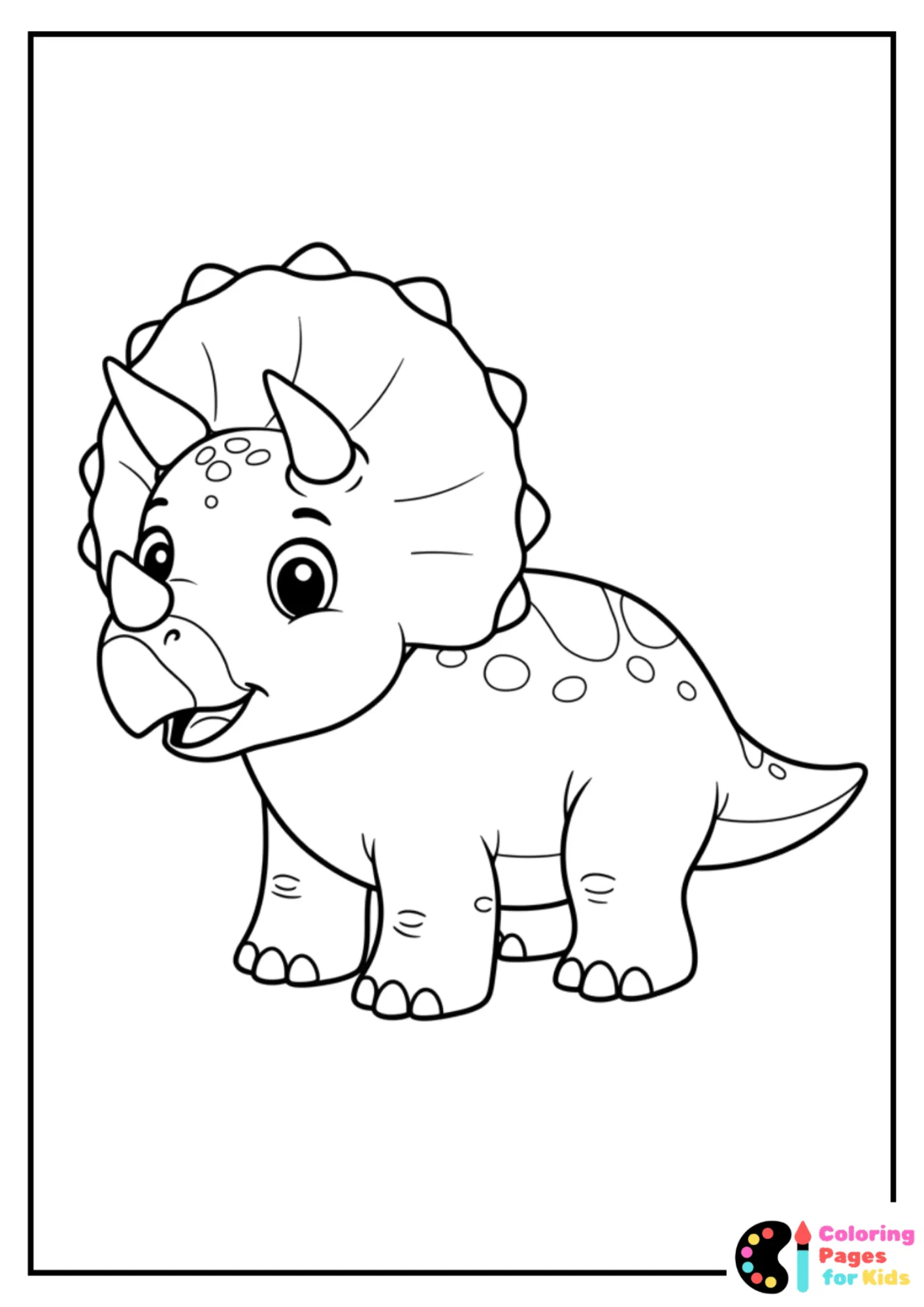 baby triceratops coloring sheet