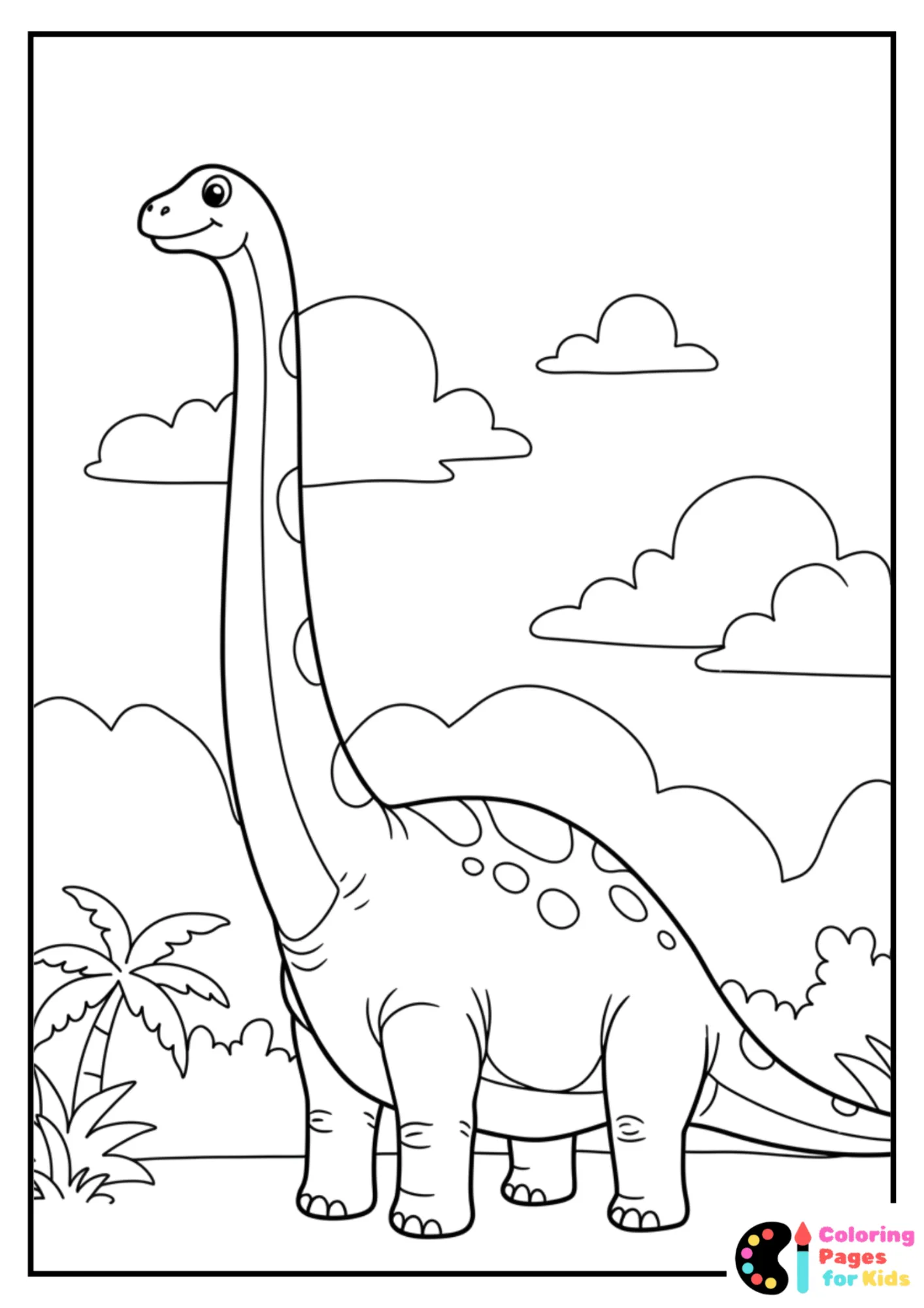 brachiosaurus coloring page for preschoolers