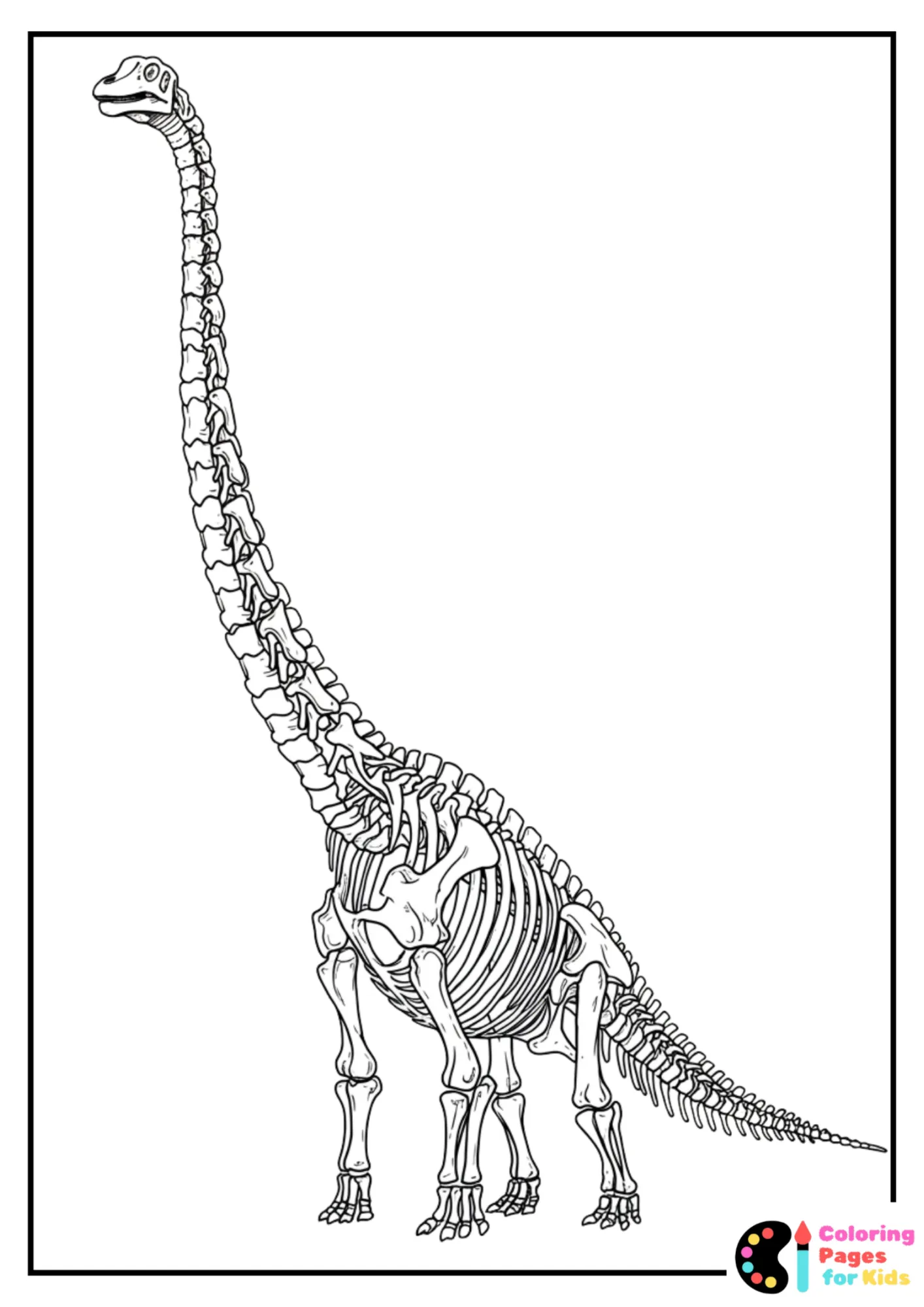 brachiosaurus skeleton coloring page