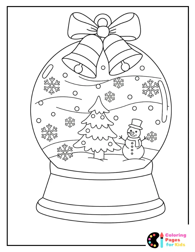 Snow Globe Coloring Pages for Kids (Free PDF Printable) 23 chibi snowman snow globe for kids