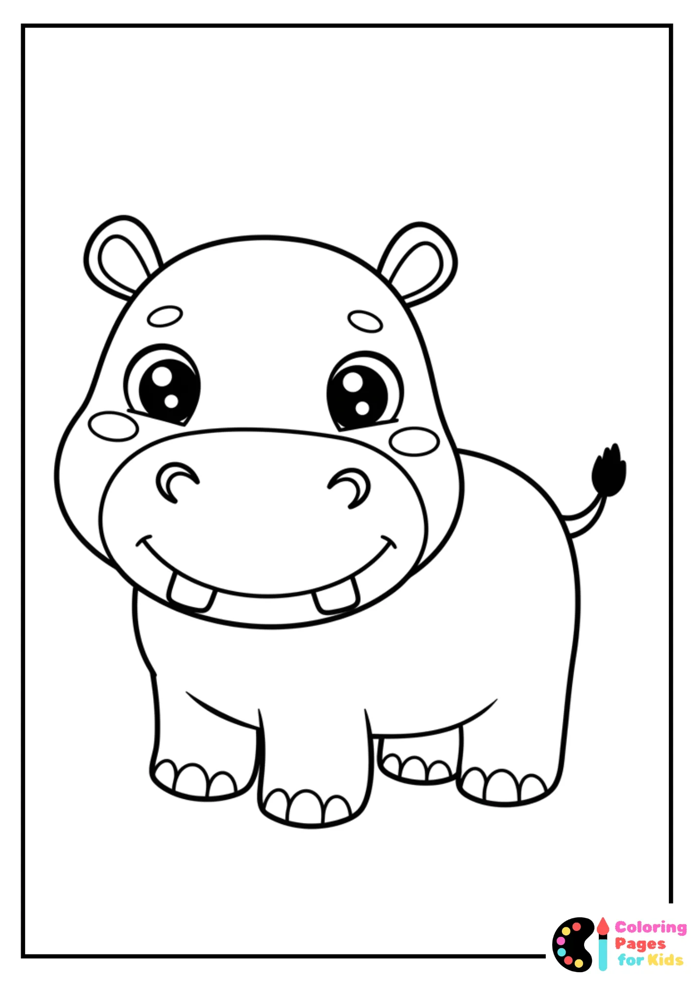 Hippo Coloring Pages for Kids (Free PDF Printable) 17 cute kawaii hippo coloring page