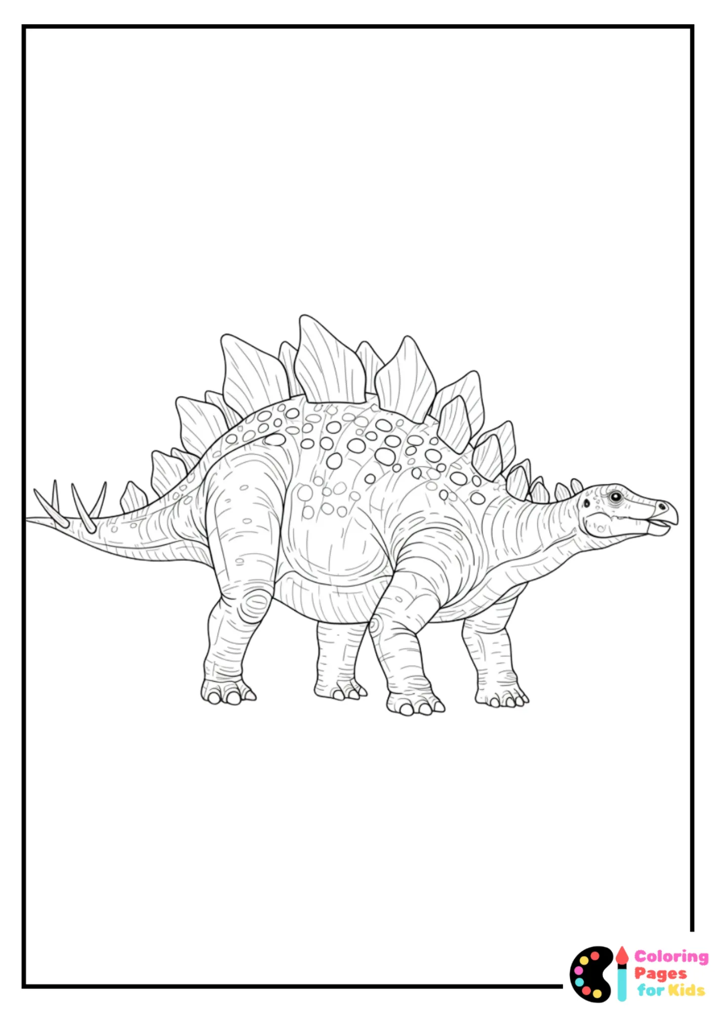 cute stegosaurus coloring page for preschoolers