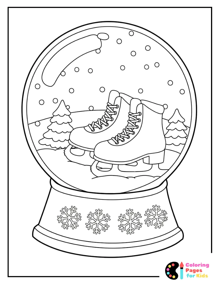 Snow Globe Coloring Pages for Kids (Free PDF Printable) 20 cute teddy bear snow globe coloring page