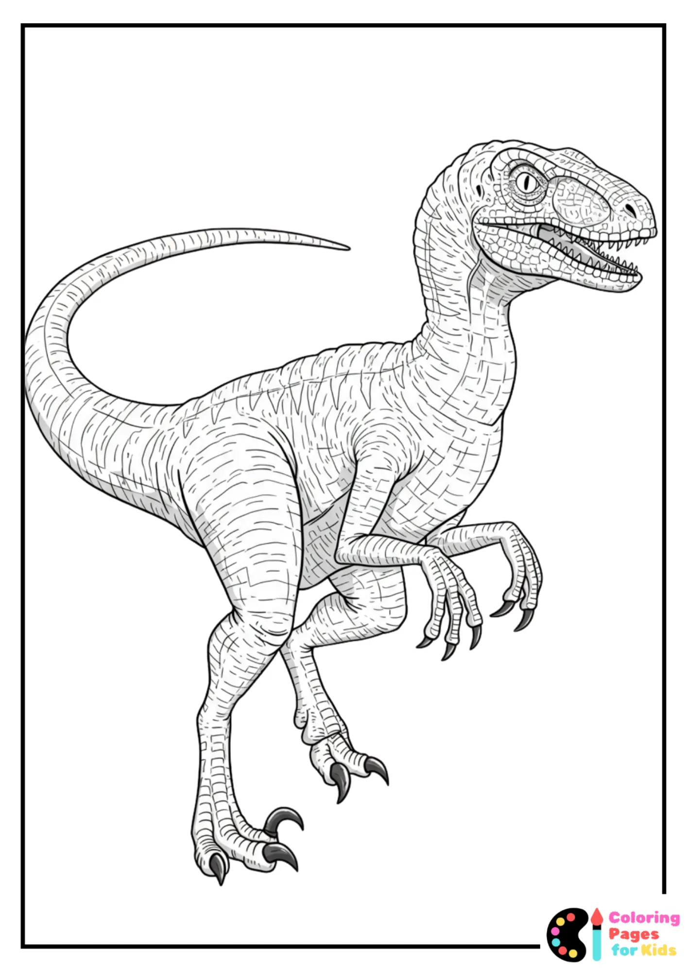 Velociraptor Coloring Pages for Kids (Free PDF Printable) 21 cute velociraptor coloring page for kids