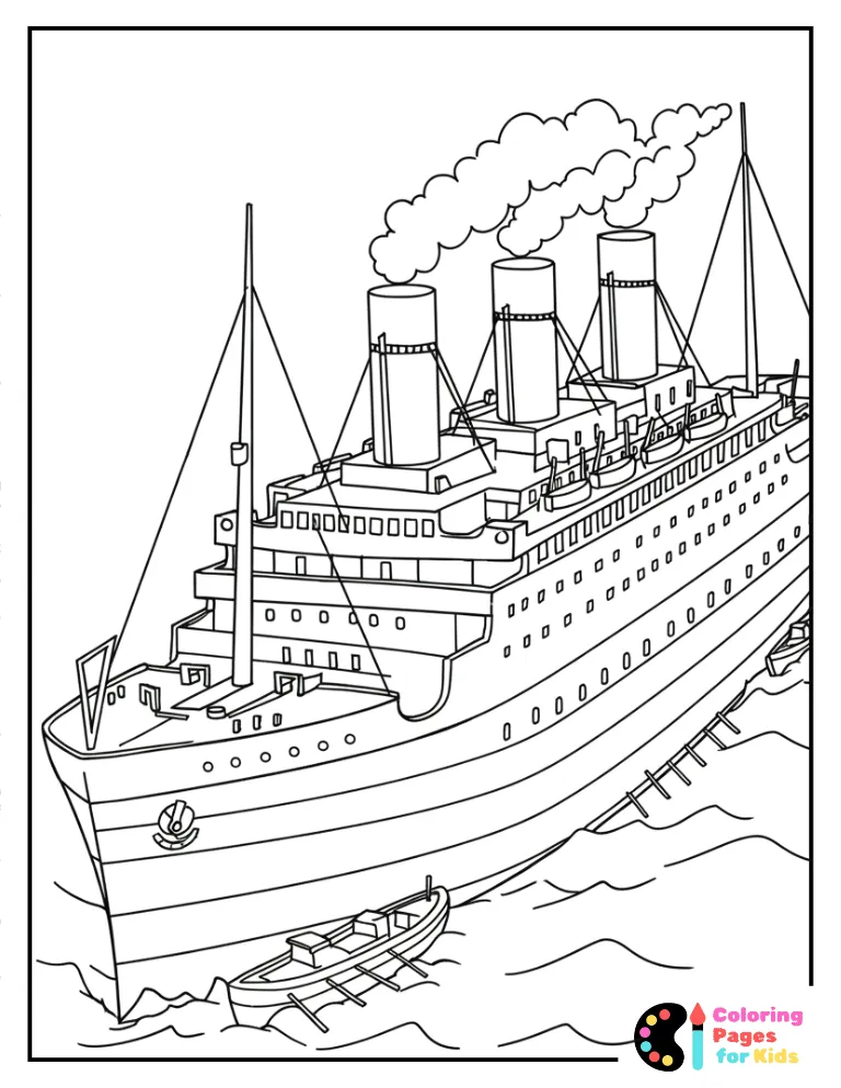 detailed titanic ship coloring sheet