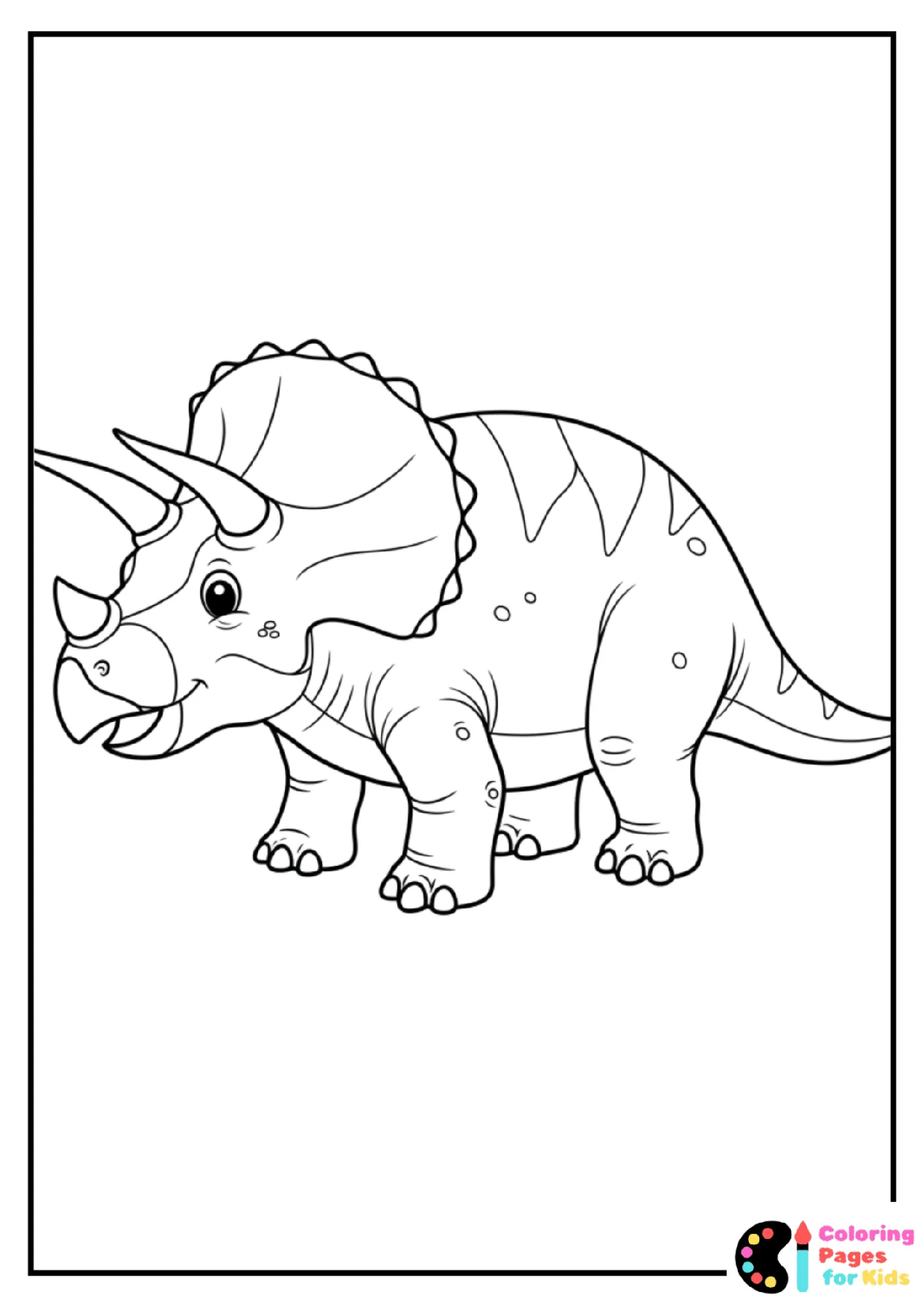 detailed triceratops coloring page