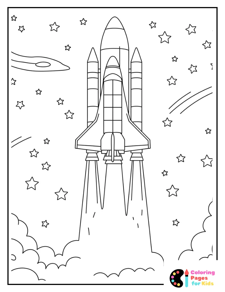 discovery rocket launching coloring page