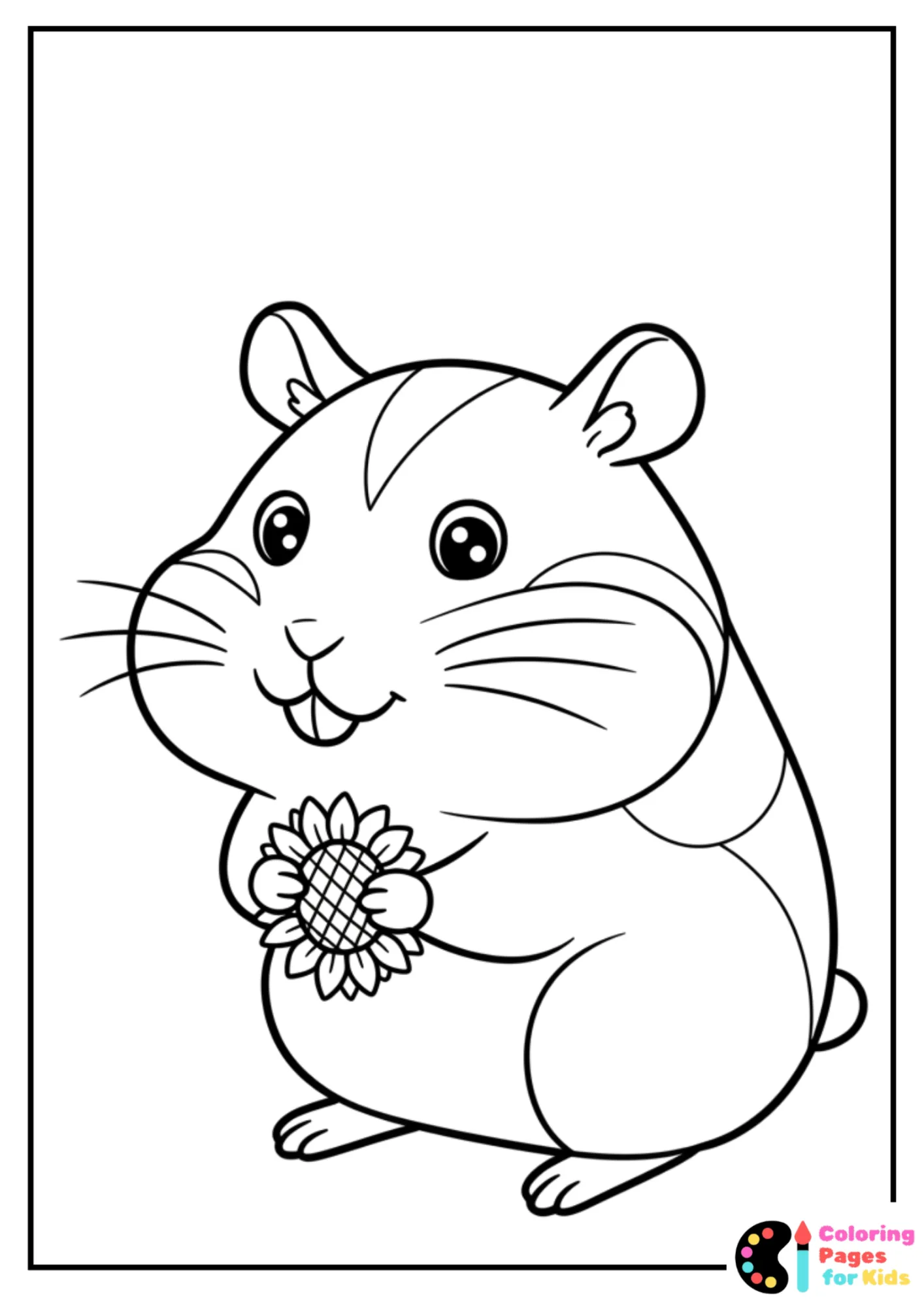 easy hamster outline coloring page