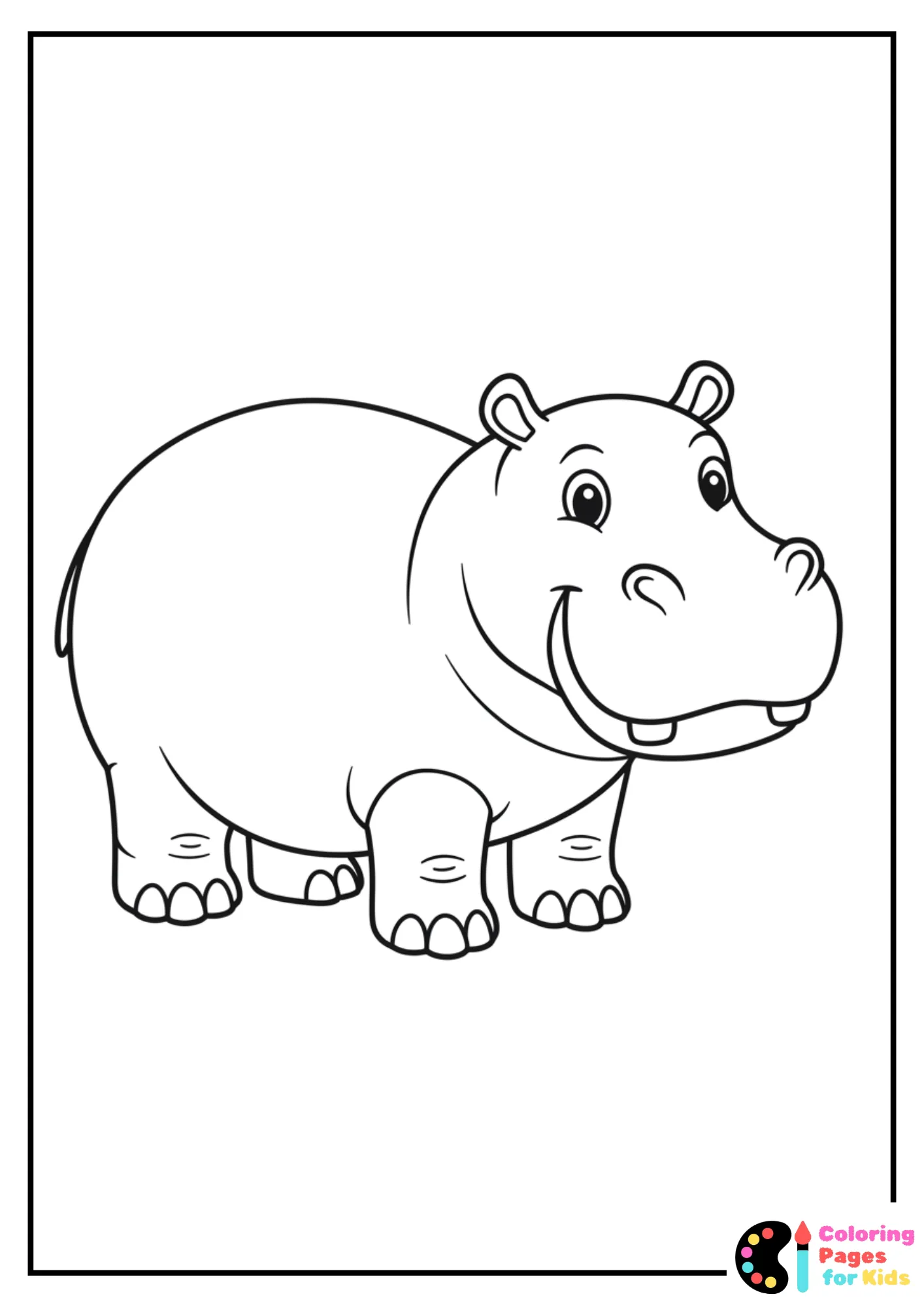Hippo Coloring Pages for Kids (Free PDF Printable) 14 easy hippo outline coloring page