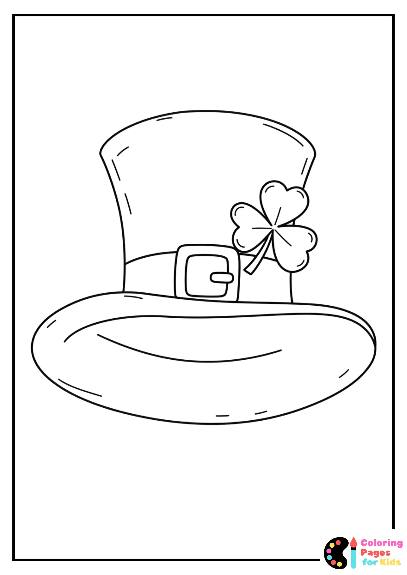 easy leprechaun hat coloring page
