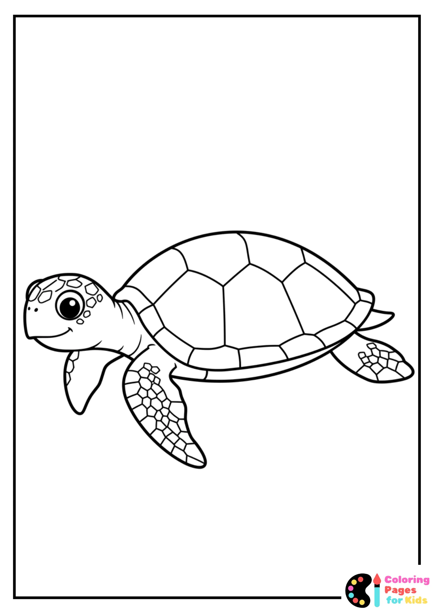 easy sea turtle coloring sheet