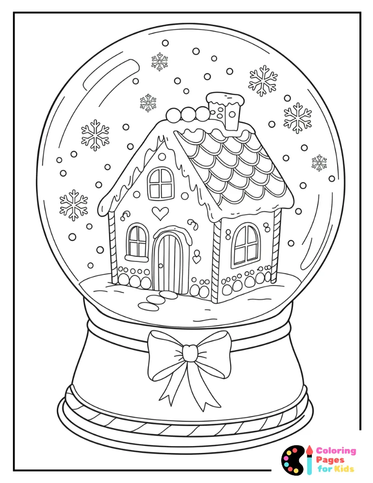 Snow Globe Coloring Pages for Kids (Free PDF Printable) 18 family celebrating christmas snow globe