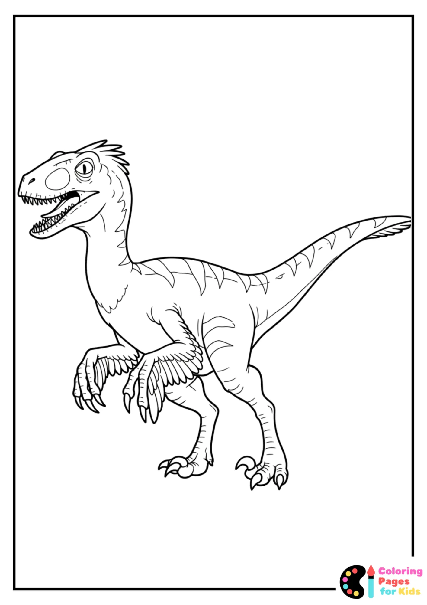 Velociraptor Coloring Pages for Kids (Free PDF Printable) 18 feathered raptor coloring page