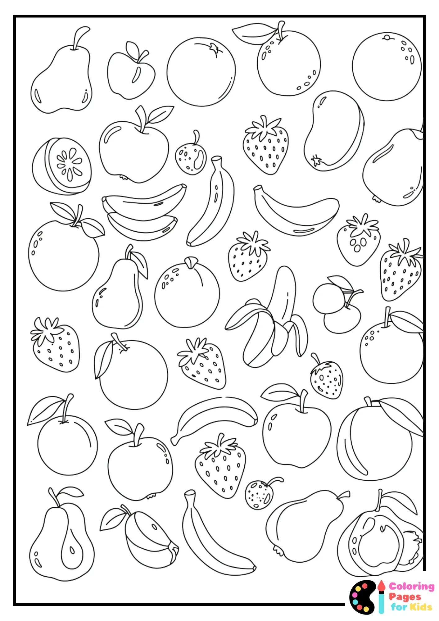fruit pattern coloring sheet