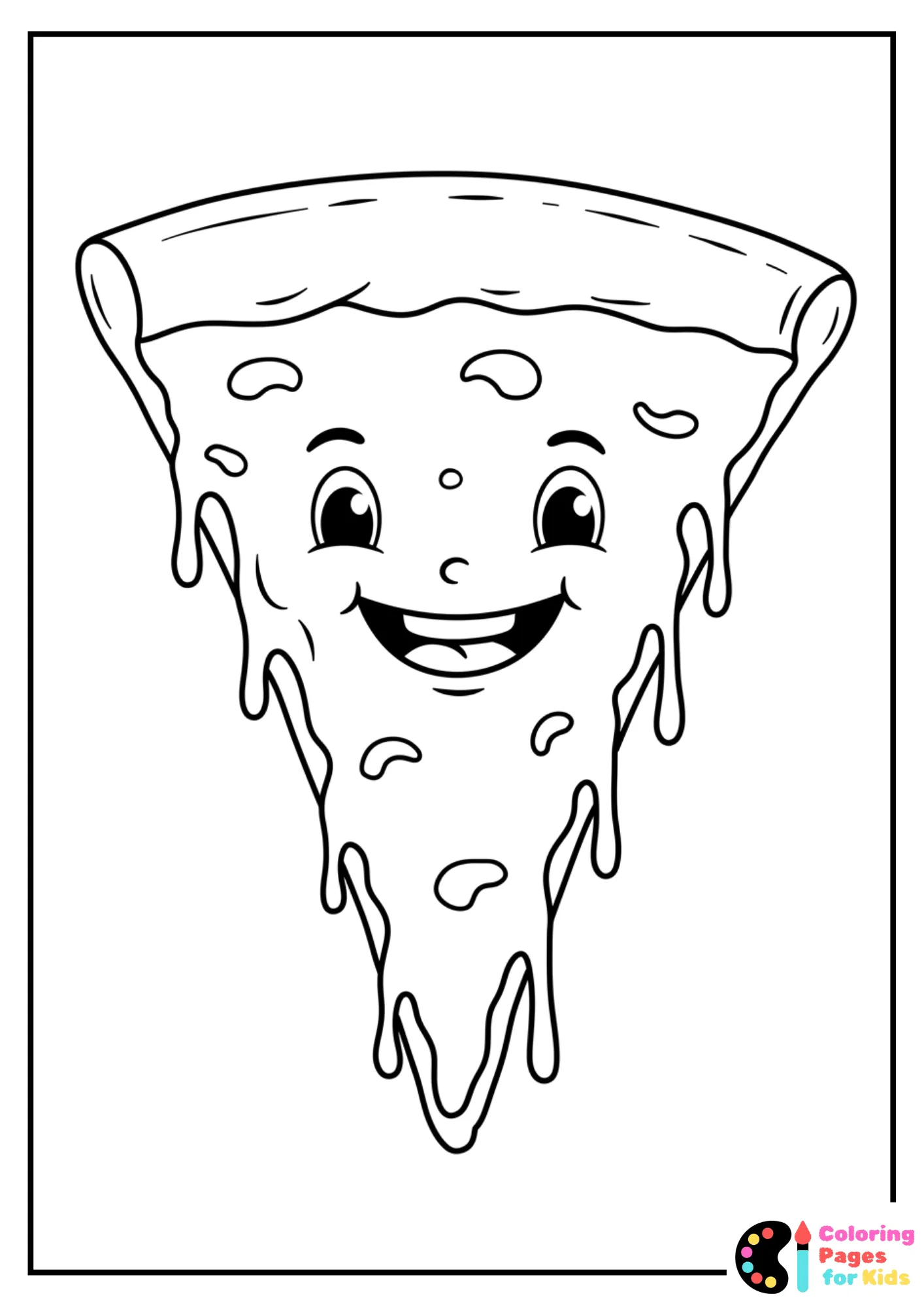 funny pizza slice coloring sheet