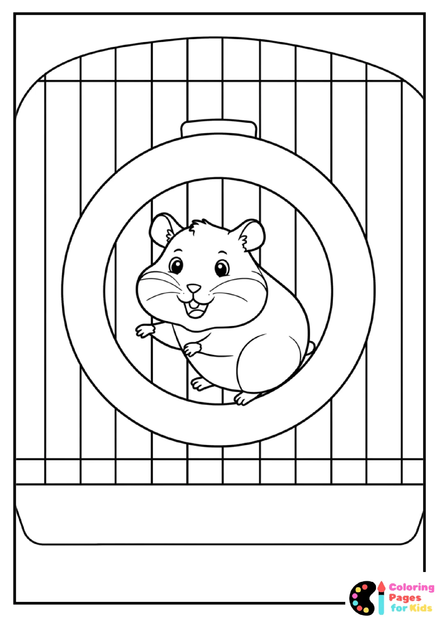 hamster in climbing tube coloring page